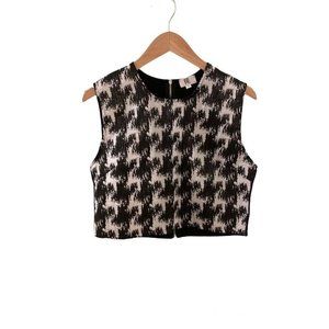 YAL Houndstooth Cropped Sleeveless Black and White Top. Size M